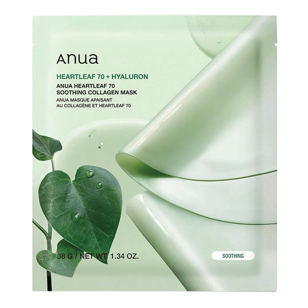 Гидрогелевая маска с хауттюйнией для чувствительной кожи Anua Heartleaf 70 Soothing Collagen Mask