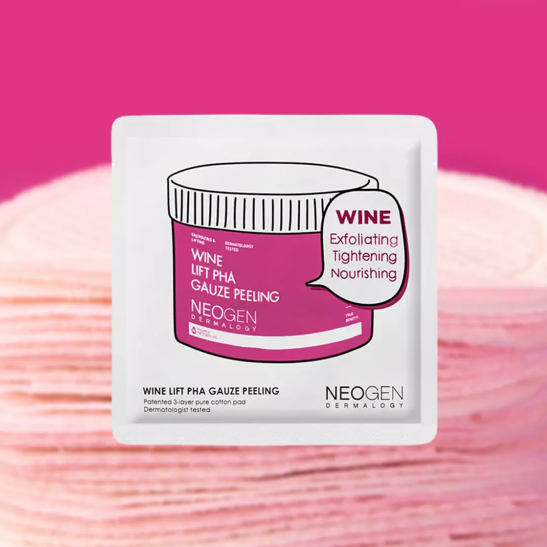 Очищающие пилинг-пэды с вином и PHA- кислотой Neogen Dermalogy Wine Lift PHA Gauze Peeling Pad